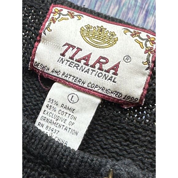 Tiara VTG Y2K Year 2000 Happy New Year Millennium Sweater Tiara Women Large - Picture 2 of 9